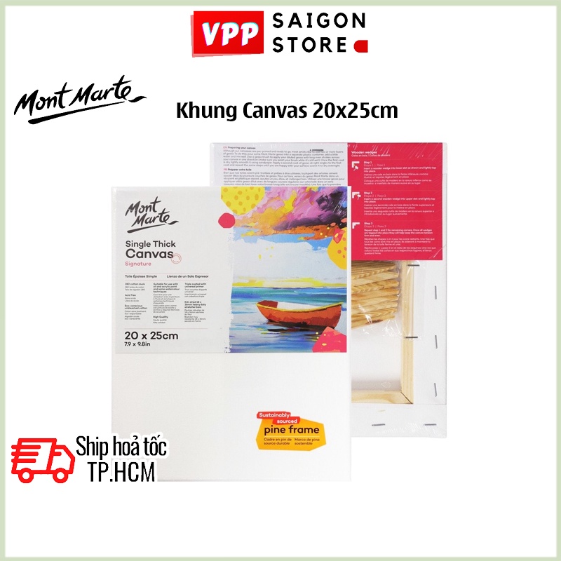 Khung Canvas 20x25cm Mont Marte Single Thick  - CSST2025 - Canvas Vẽ Tranh, Toan Vẽ Tranh