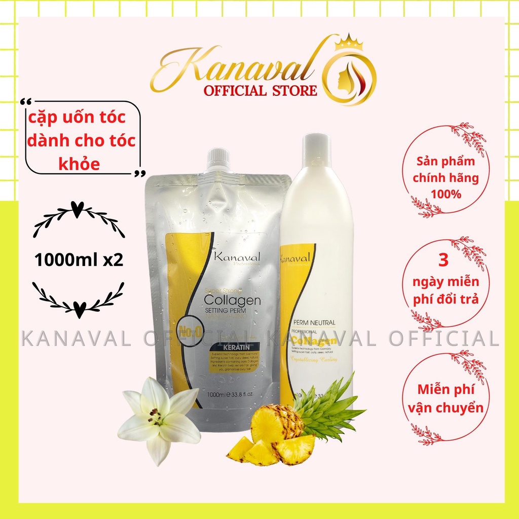 Thuốc uốn tóc, cặp uốn tóc Kanaval Professional giúp định hình uốn xoăn tóc túi 1000ml - Kanaval Official Store