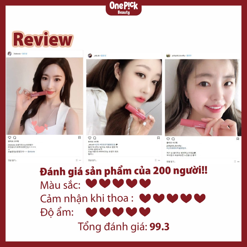 OnePick) Son kem siêu mịn, lên màu chuẩn, nhẹ môi, lâu trôi, màu sắc quyến rũ [ShionLe PAPARAZZI VELVET TINT 4.5g 6 màu] | BigBuy360 - bigbuy360.vn