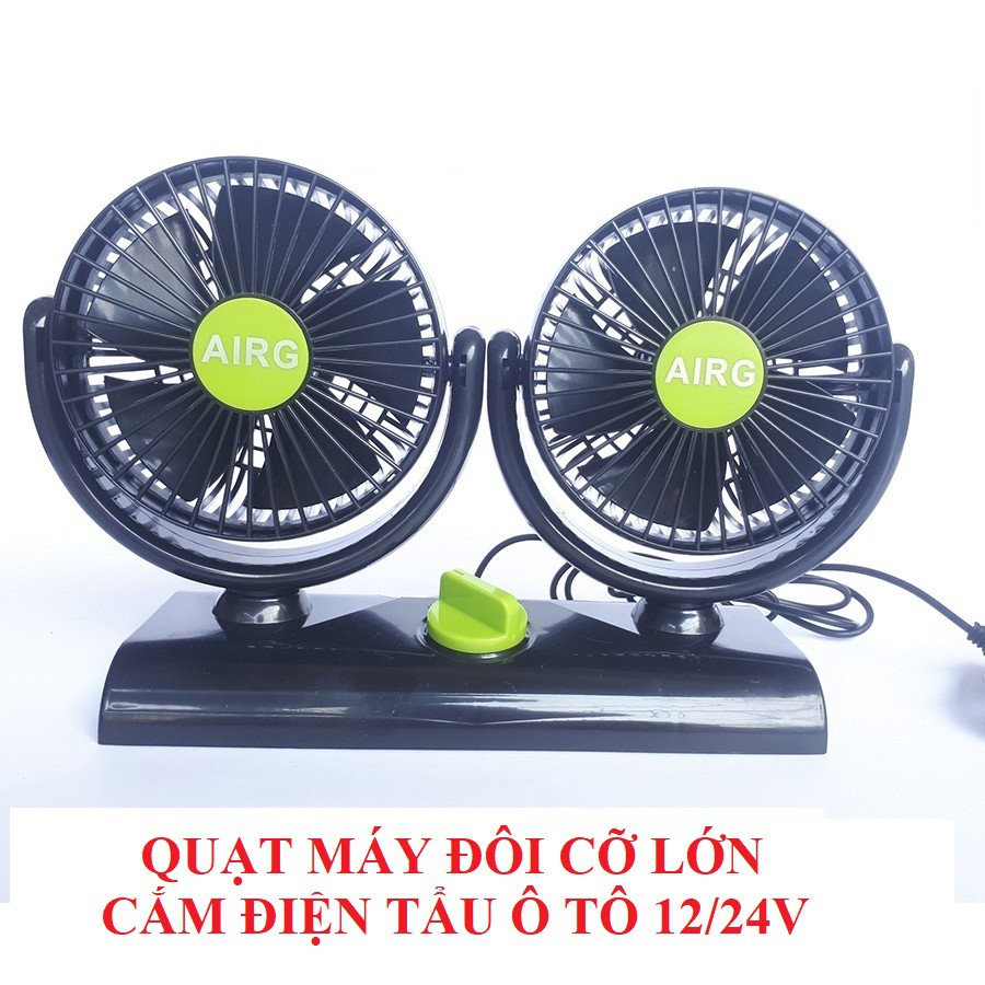 QUẠT MÁY ĐÔI 12V/24V CỠ LỚN TRÊN Ô TÔ XE HƠI (LOẠI TỐT)- quạt ô tô, quạt làm mát không khí, quạt mini