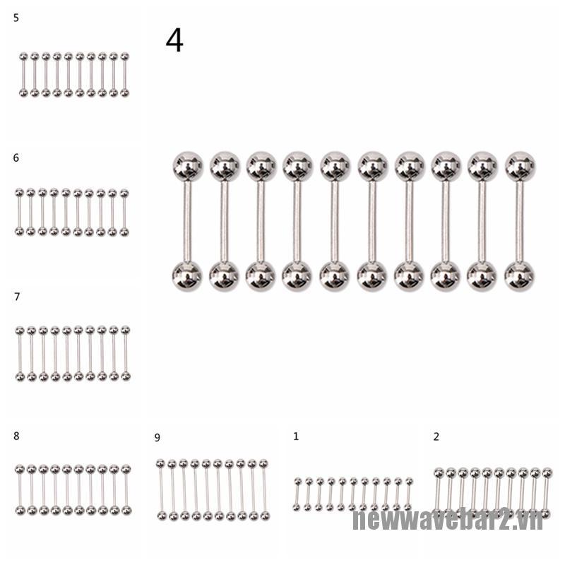 Set 2 / 10 Khuyên Xỏ Cơ Thể Bằng Thép Không Gỉ Cá Tính