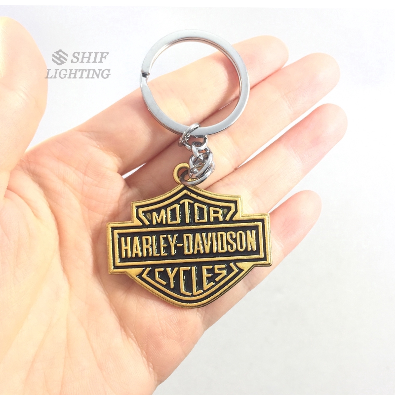 Móc khóa họa tiết chữ Harley Davidson phối hình đôi cánh độc đáo