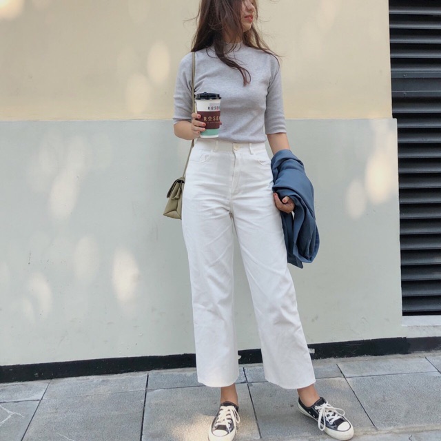 Quần cullote khaki trắng