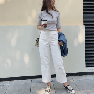Quần cullote khaki trắng