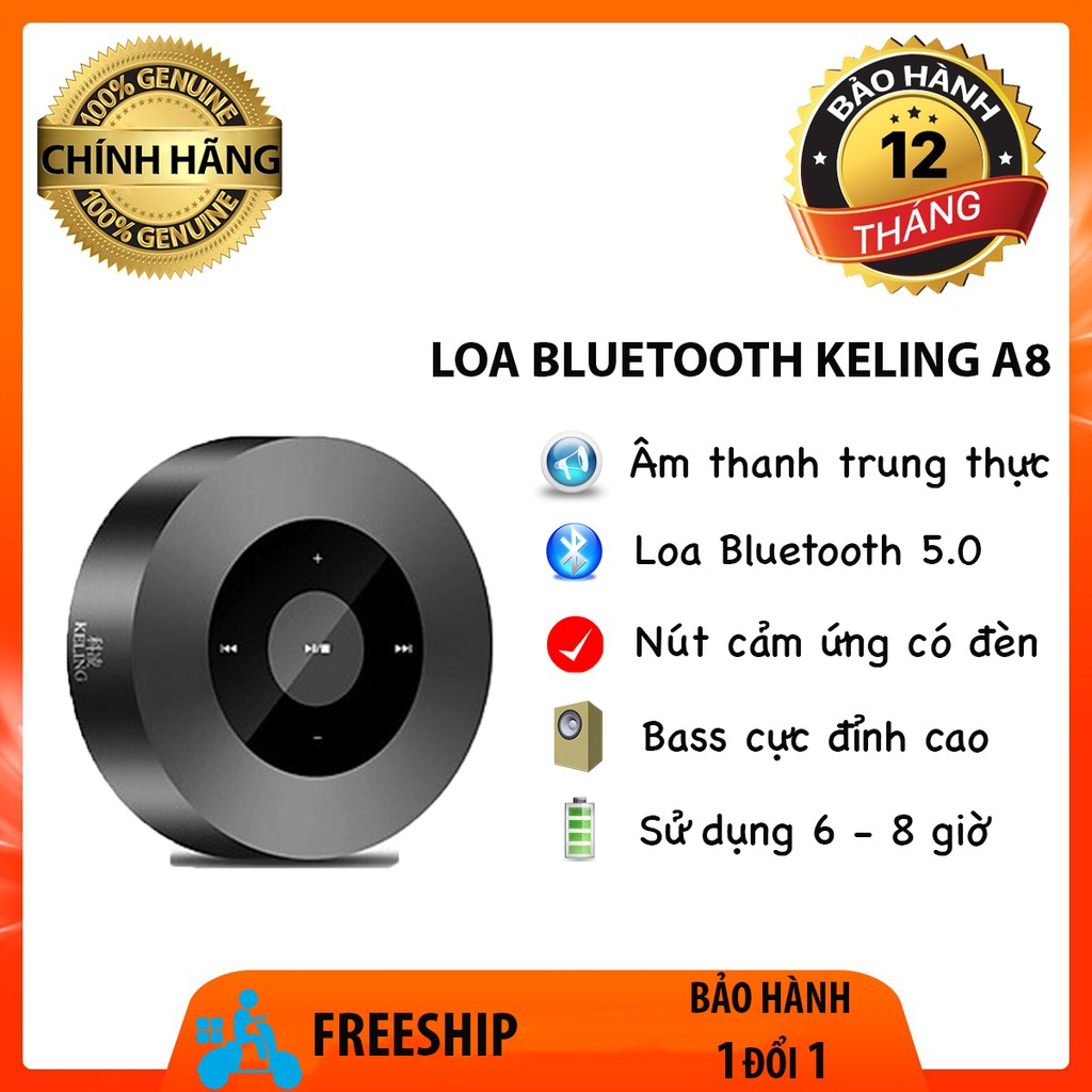 Loa Bluetooth Keling A8 chất lượng âm thanh sống động phát nhạc to loa cầm tay với nút cảm ứng thông minh thiết kế sang