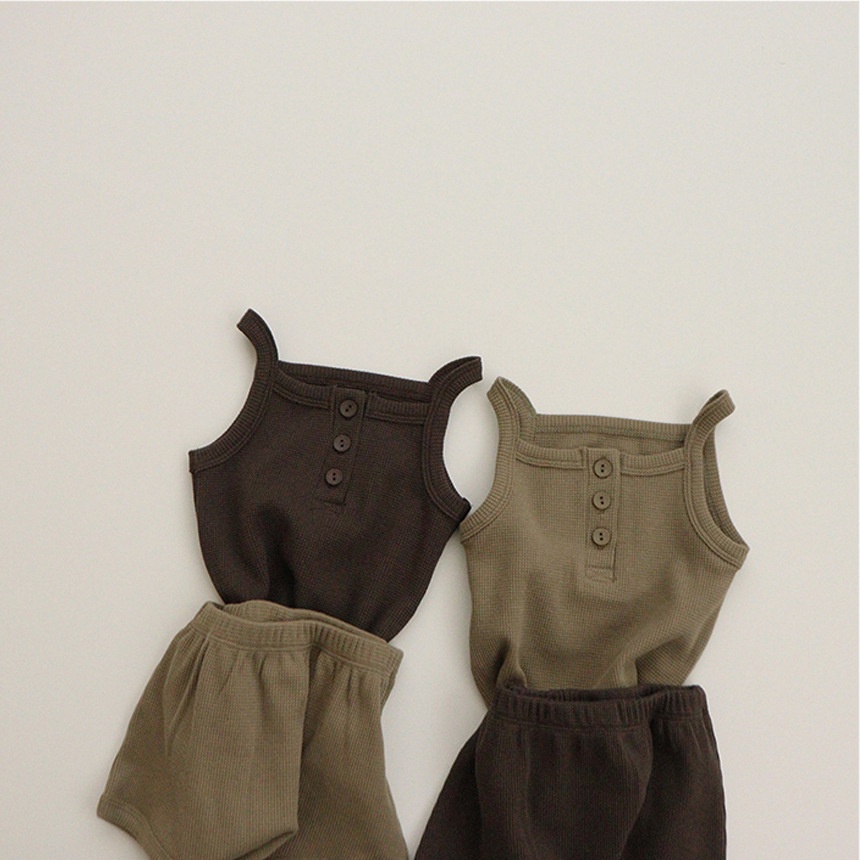 Bộ Đồ Ngủ Hai Mảnh Áo Hai Dây + Quần Ngắn Thời Trang Mùa Hè Cho Bé