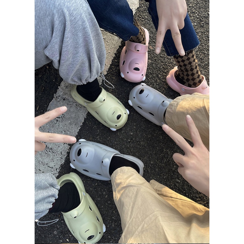 Dép gấu nhỏDép Đế Dày Đục Lỗ Hình Gấu Bắc Cực Thời Trang Mùa Hè Cho Nam RKC177