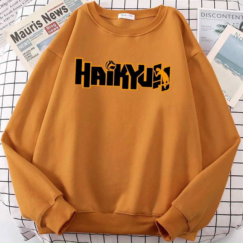 (38-70kg) Áo unisex sweater in nỉ bông nhiều màu. 74-Haikyu!! - word. hongduyen_2188