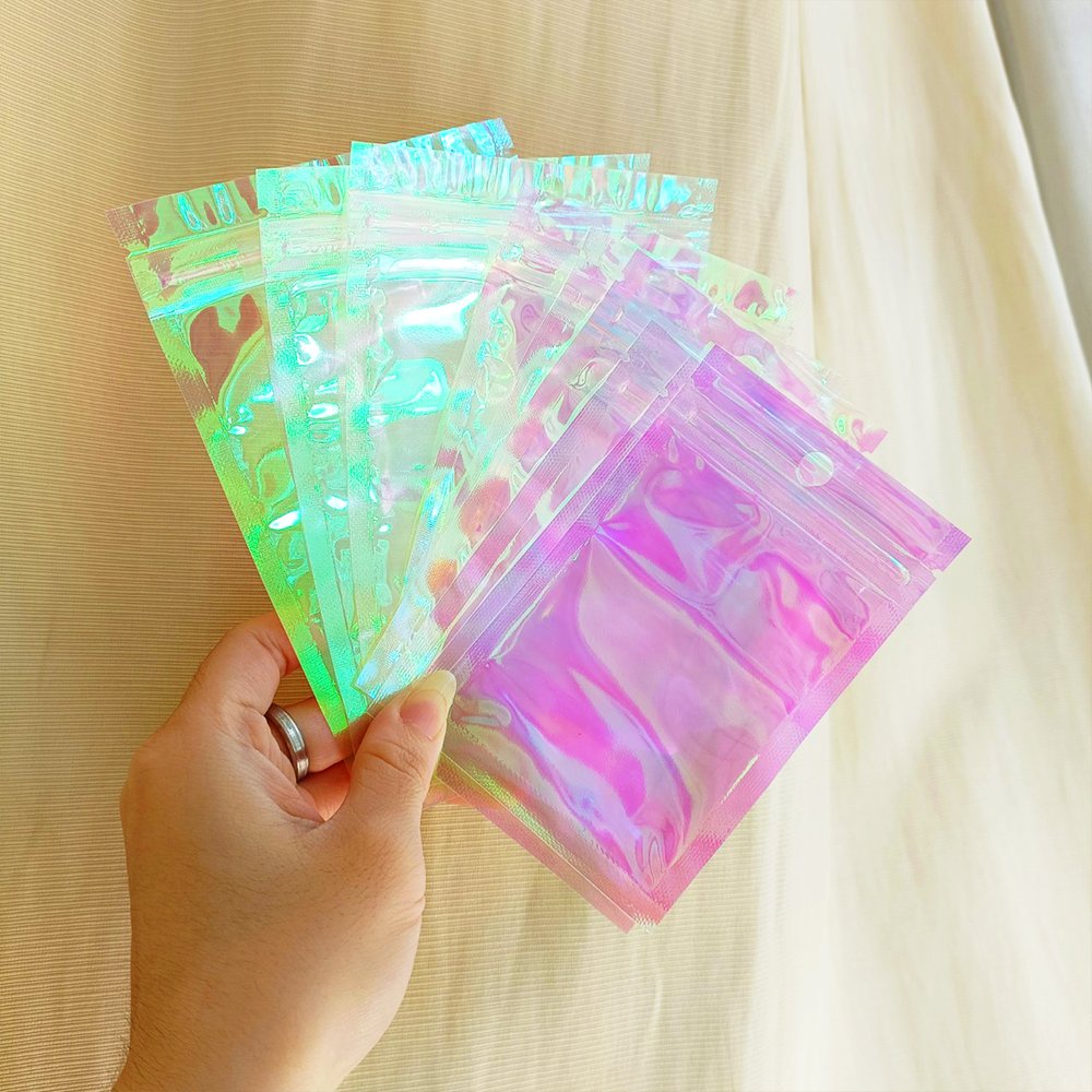 Xấp 10, 20 Túi zip Magic trong suốt- đổi màu xanh hồng theo nền tối/ nền sáng