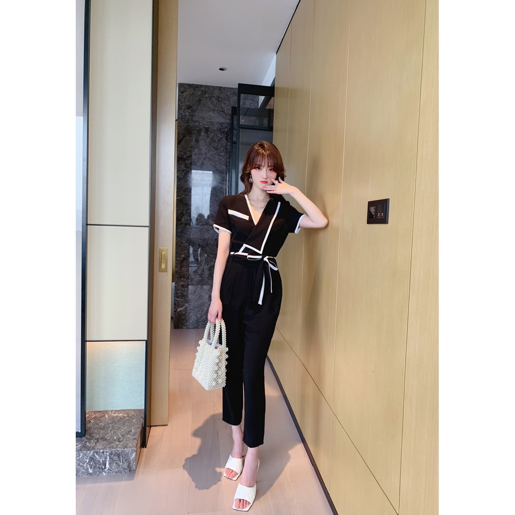 J3846 - Jumpsuit áo liền quần nữ hè ngắn tay hàng nhập