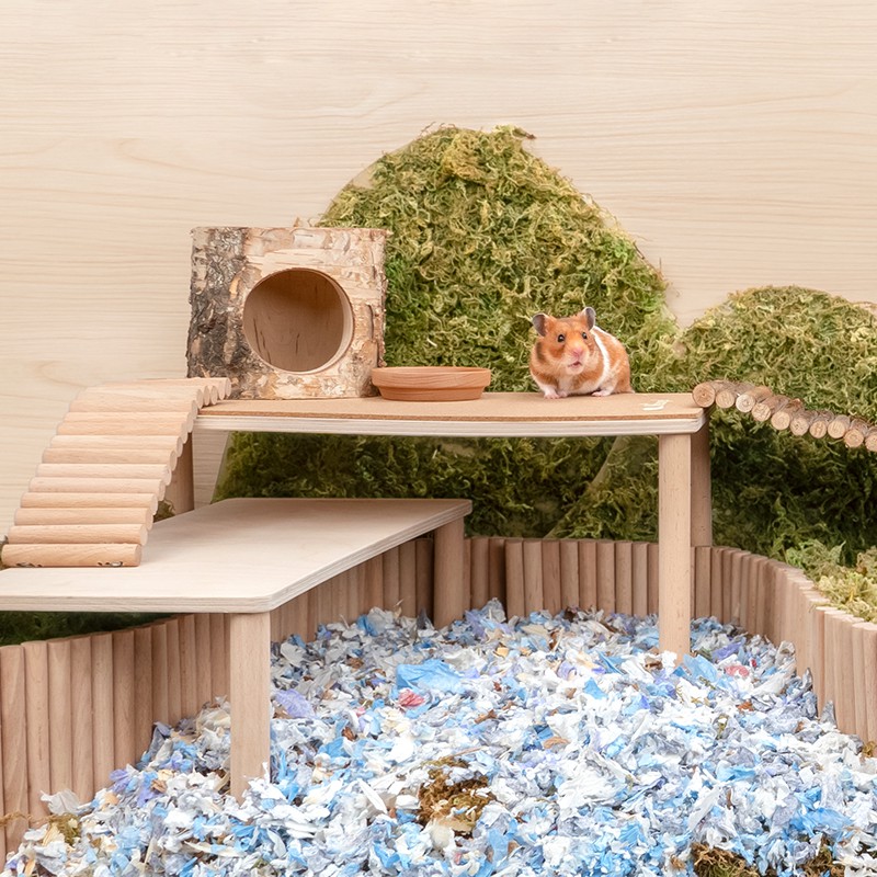 <ABEKEN> Bàn gỗ trang trí lồng Hamster/ sóc/ nhím