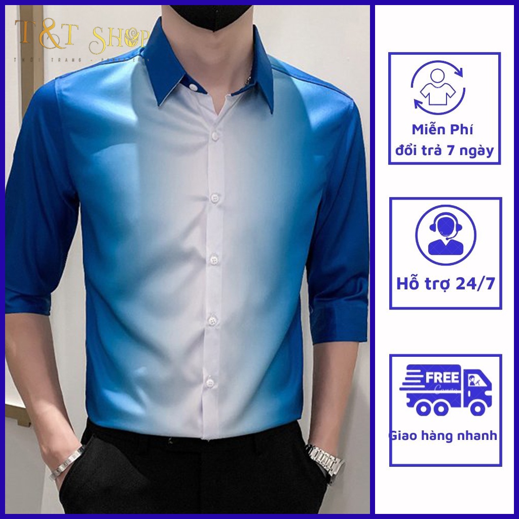 Áo sơ mi. phối màu lóe sáng, thanh lịch trẻ trung năng động. H62
