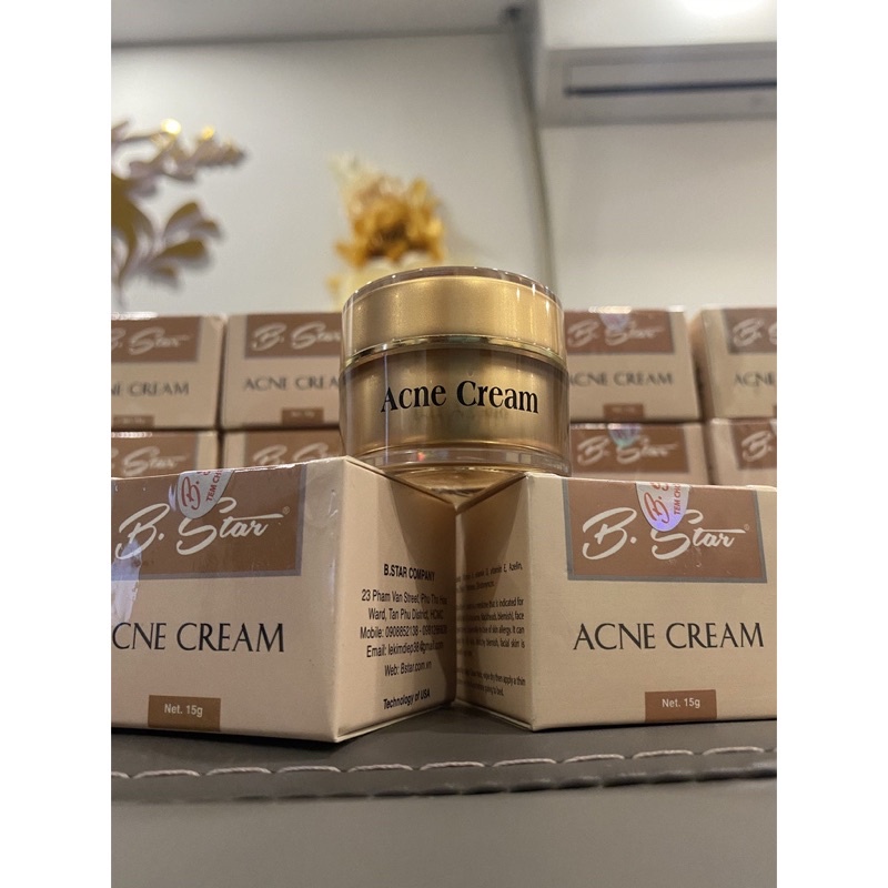 Kem Mụn B Star Acne Cream B.Star Kem Giảm Mụn Mờ Sẹo Mờ Thâm Bstar Chính Hãng Hũ 15g Chất Lượng Cao