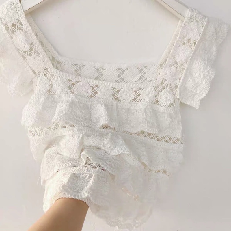 áo len sợi đan kiểu tầng vai cánh tiên (160#)