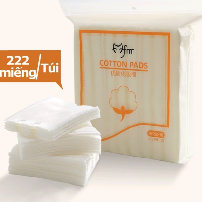 [1 BỊCH 222 MIẾNG] BÔNG TẨY TRANG MASSAGE 3 LỚP COTTON PADS SỢI BÔNG TỰ NHIÊN