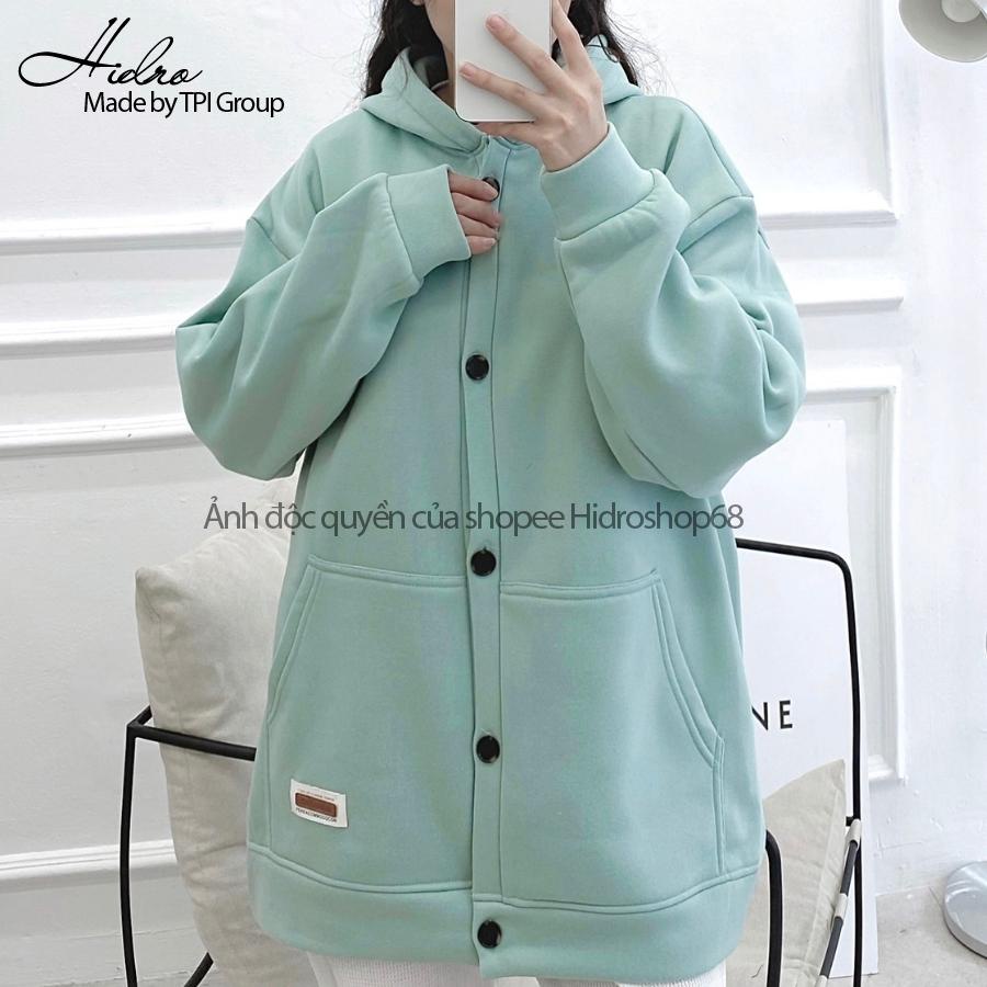 Áo Khoác Hoodie Cài Cúc Unisex Nam Nữ Chất Nỉ Bông Dày Dặn Form Rộng Oversize | BigBuy360 - bigbuy360.vn