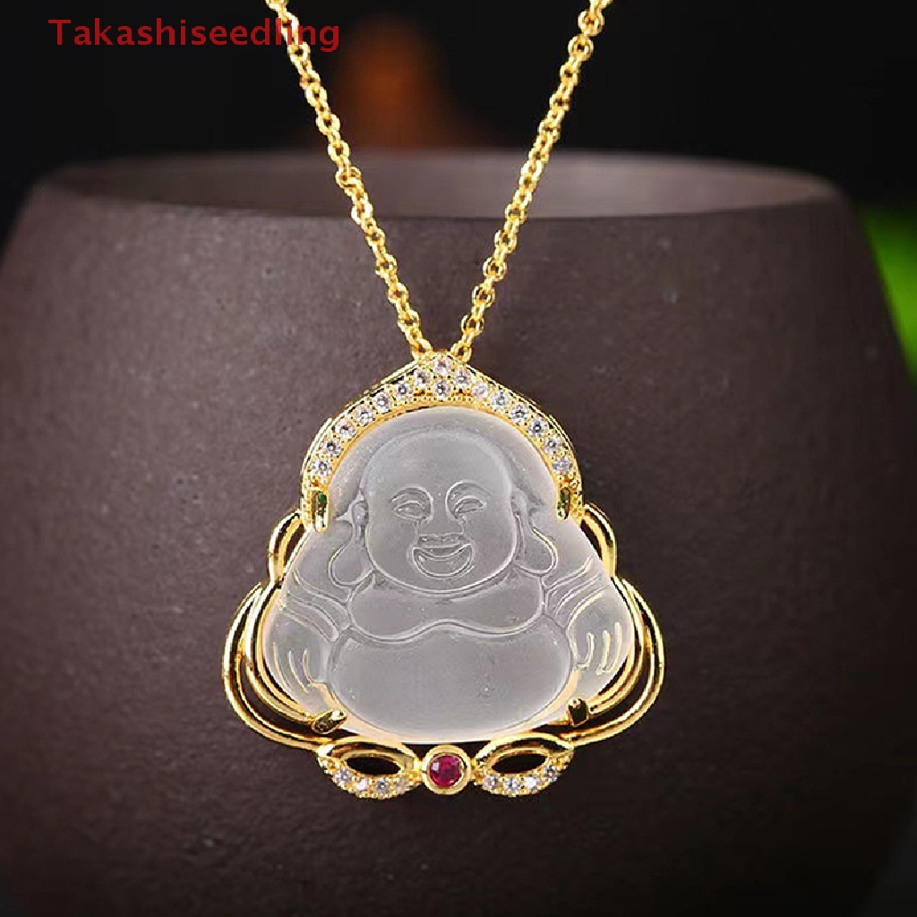 1 Mặt Vòng cổ Hình Phật Bằng Thép Titan Đính Pha Lê May Mắn