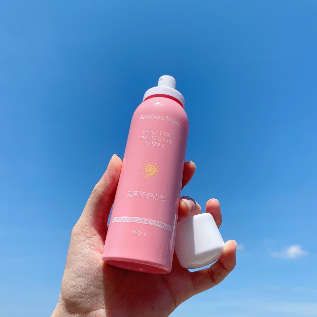 Xịt chống nắng RainBow hồng nội địa trung G313