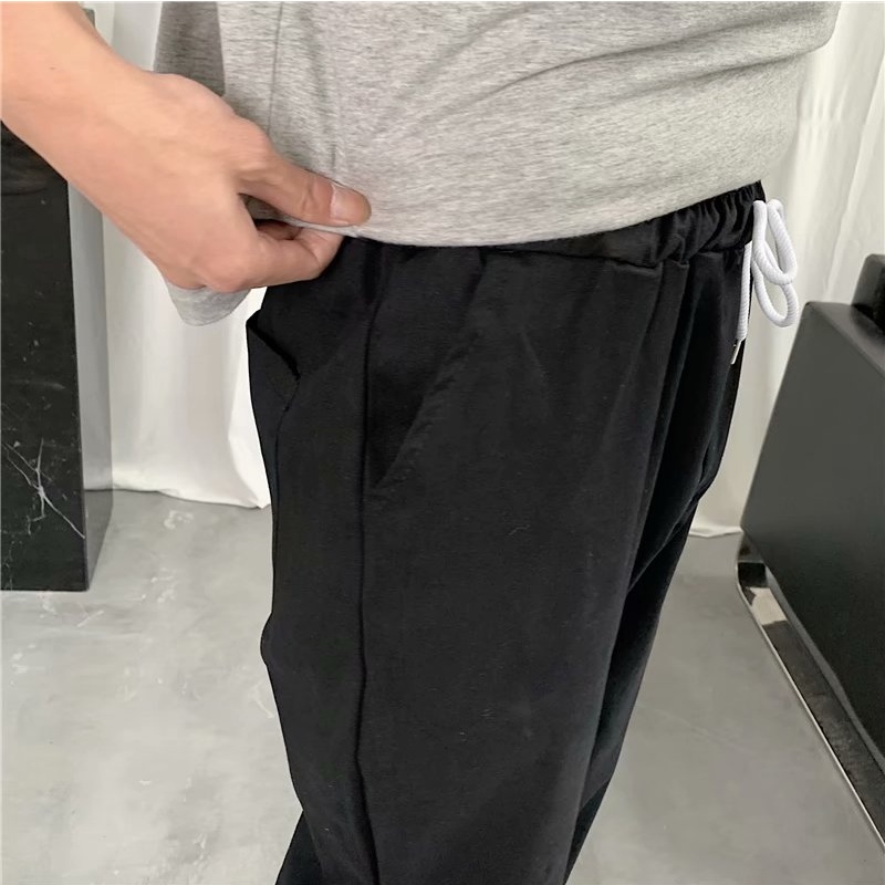 đơn sắc Thời trang quần tây nam và nữ rộng rãi giản dị phong cách Hàn Quốc unisex Hợp thời trang Quần ống suông đơn sắc