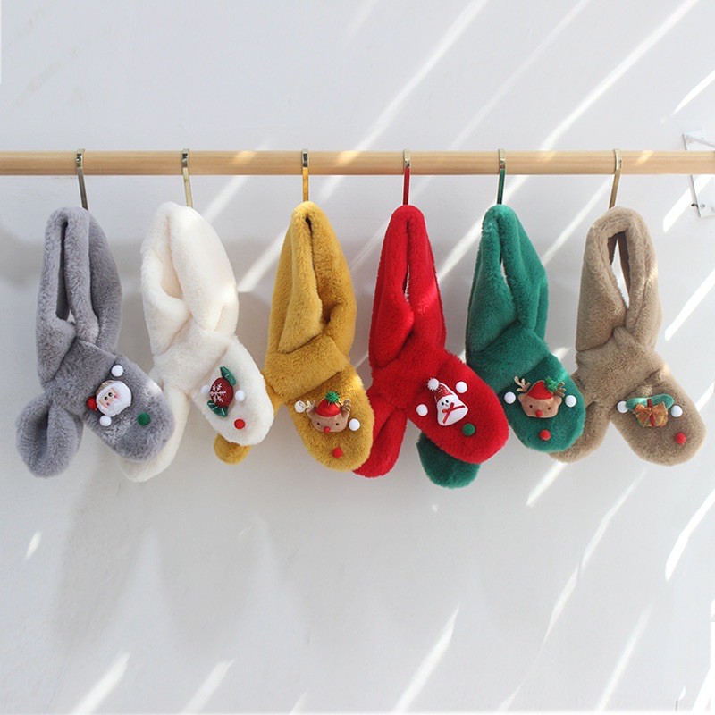 Khăn quàng cổ lông dành cho bé mùa đông noel mã T08