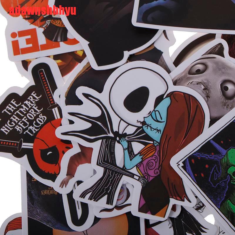 Set 50 Miếng Dán Họa Tiết Graffiti Vui Nhộn Phong Cách Halloween Trang Trí Laptop / Xe Máy