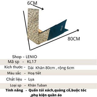 (SẴN) Khăn quấn túi xách quàng cổ buộc tóc lụa LENIO  KL17