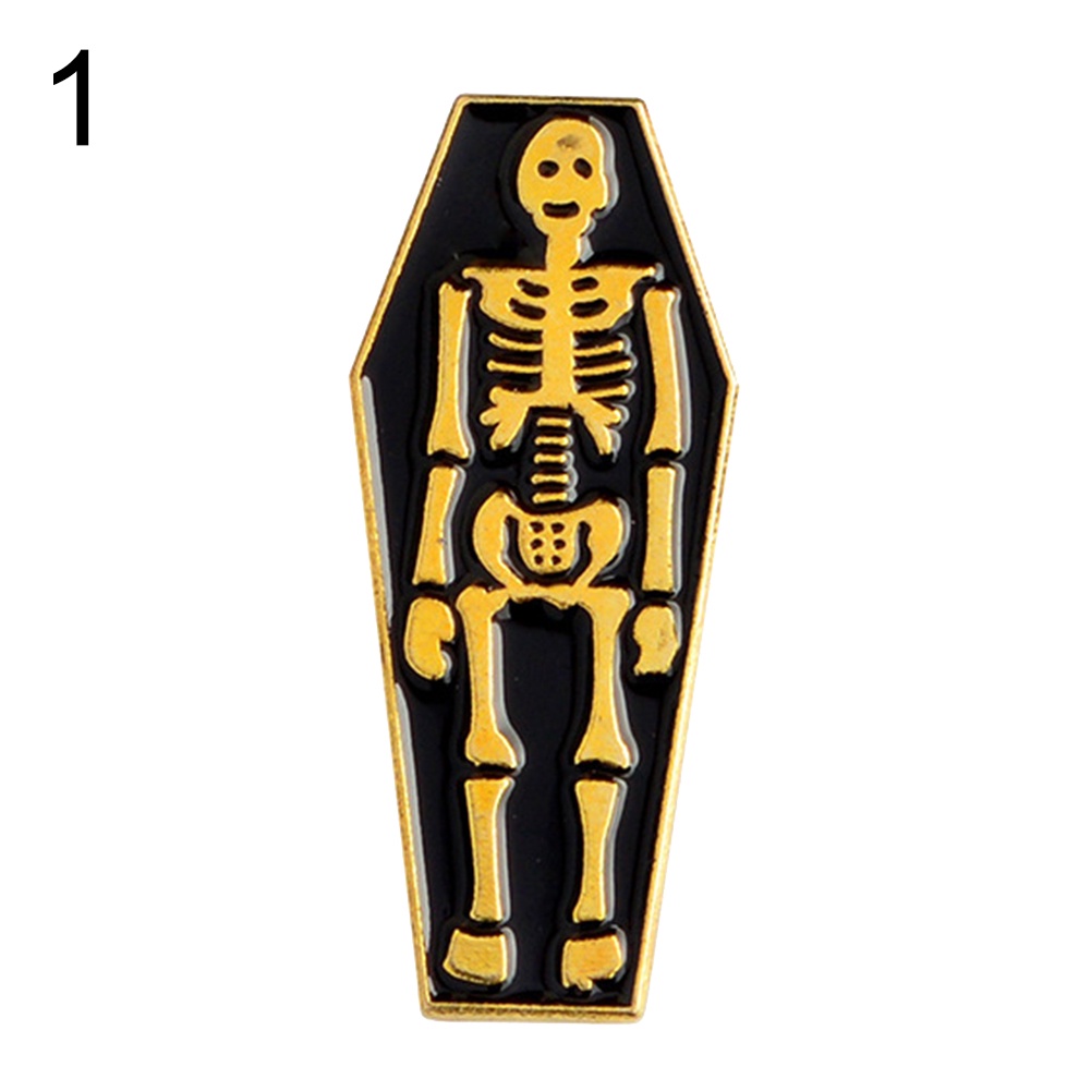 Ghim cài hình bộ xương/bia mộ chủ đề Halloween độc đáo