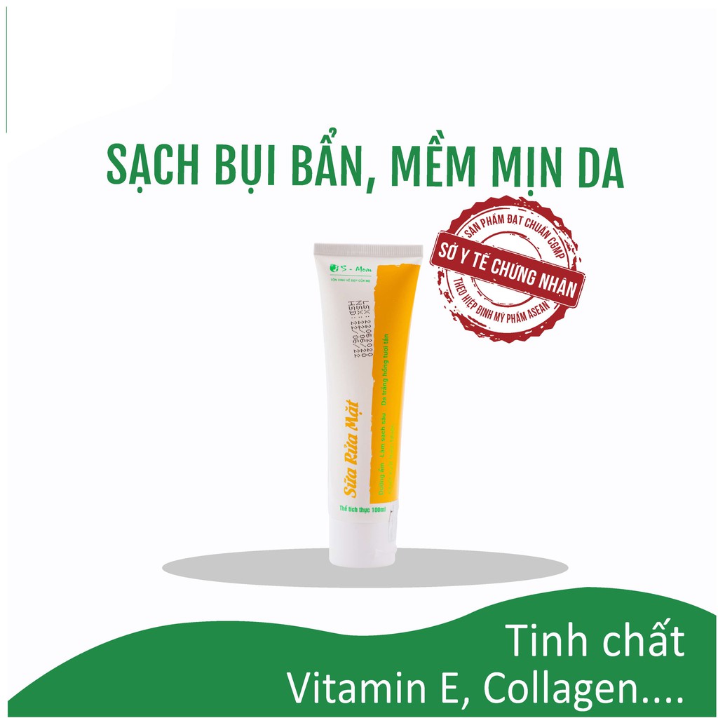 Sữa Rửa Mặt Thiên Nhiên Lành Tính S-Mom