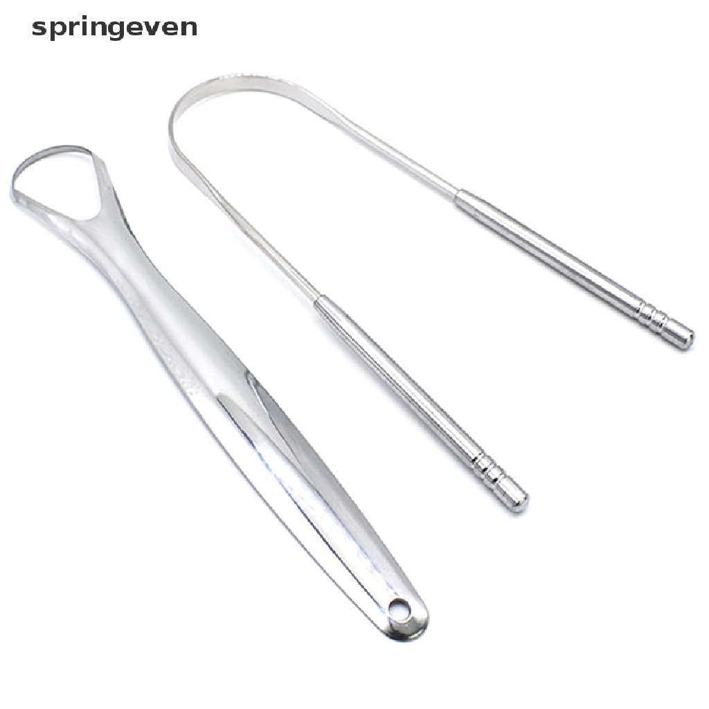 Set 2 Dụng Cụ Cạo Lưỡi Bằng Thép Không Gỉ Vệ Sinh Chăm Sóc Răng Miệng