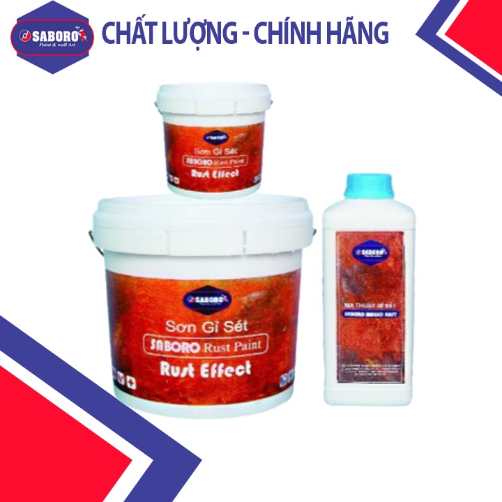 🌺Combo Một Bộ🌺 Sơn Hiệu Ứng GỈ Sét Saboro Sonbetongsaboro