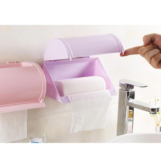 [ Giá Quá Sốc ] Hộp đựng giấy vệ sinh DÁN TƯỜNG có khay đựng đồ