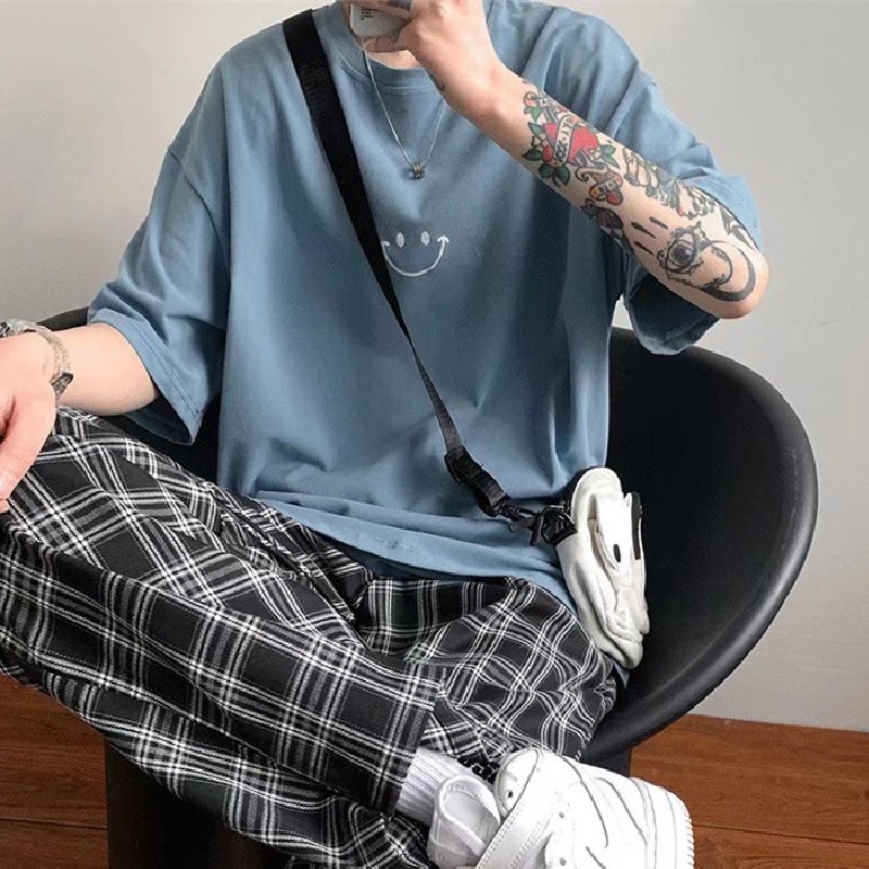 Áo Thun Tay Ngắn Cổ Tròn Dáng Rộng In Họa Tiết Hoạt Hình Thời Trang Mùa Hè Cho Nam Size M-5XL