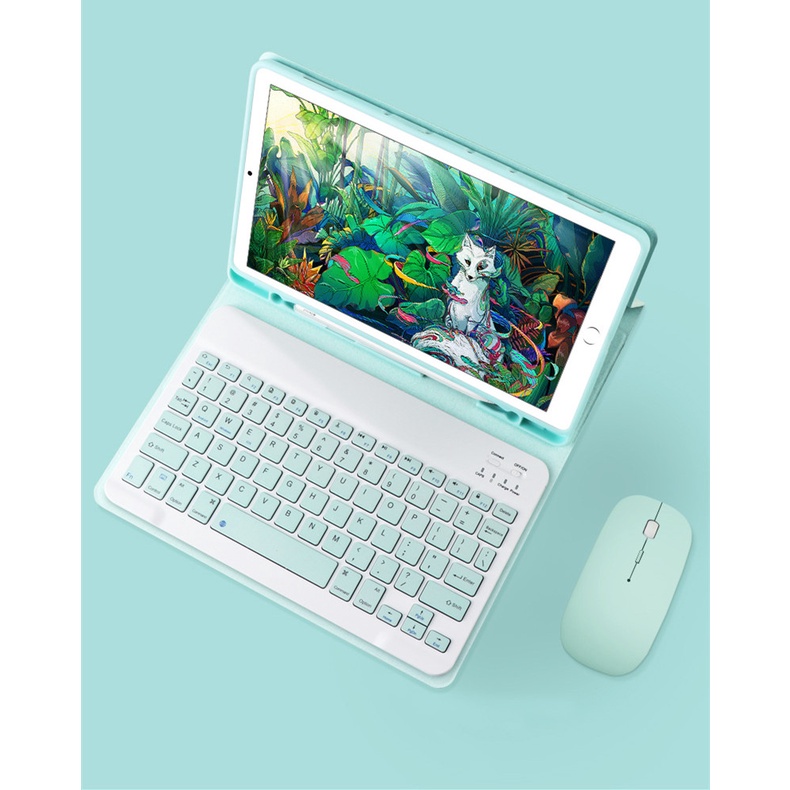 Bộ Bàn Phím Và Chuột Bluetooth Không Dây 10 inch Cho Android IOS Windows Tablet Laptop PC