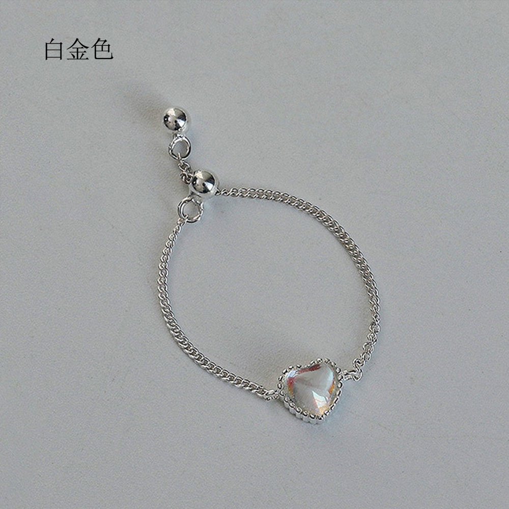 Nhẫn Đính Đá Mặt Trăng Hình Trái Tim Màu Gradient Thời Trang Cho Nữ