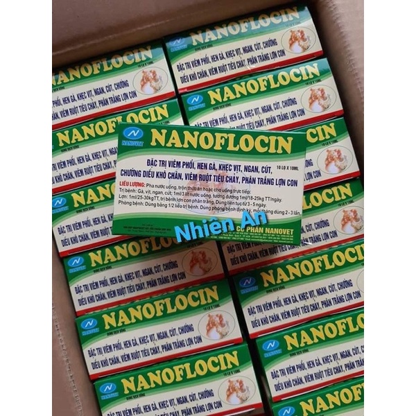 Nanoflocin 10ml hen, khẹc, vảy mỏ trên chim, gà