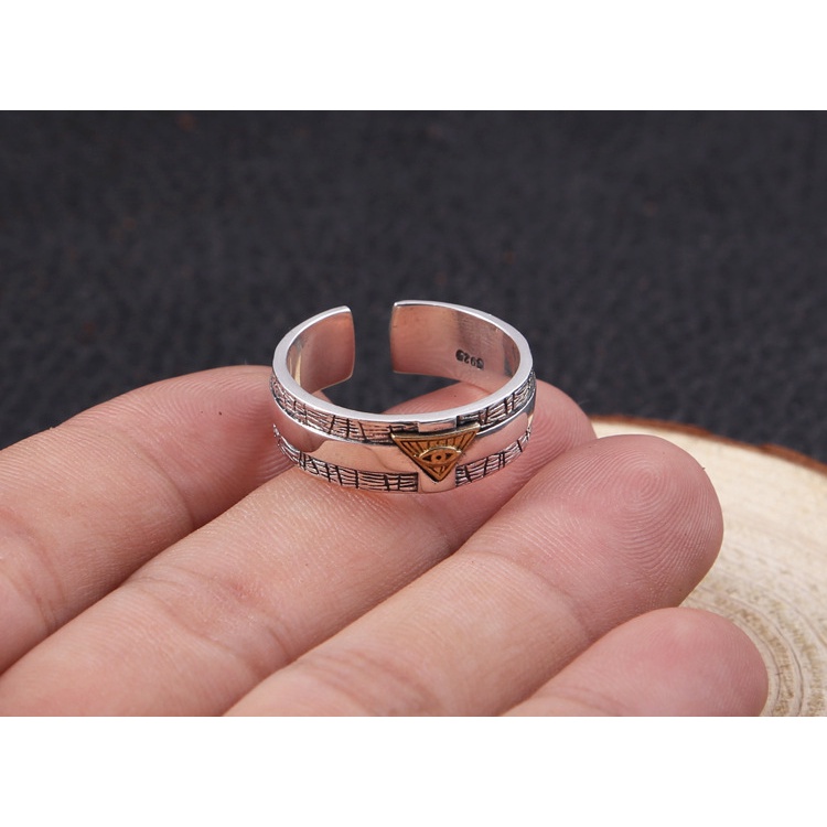 Nhẫn nam nữ tròn unisex Kuu Studio màu bạc thời trang chất Titan đẹp đơn giản không gỉ - Nhẫn Tryan