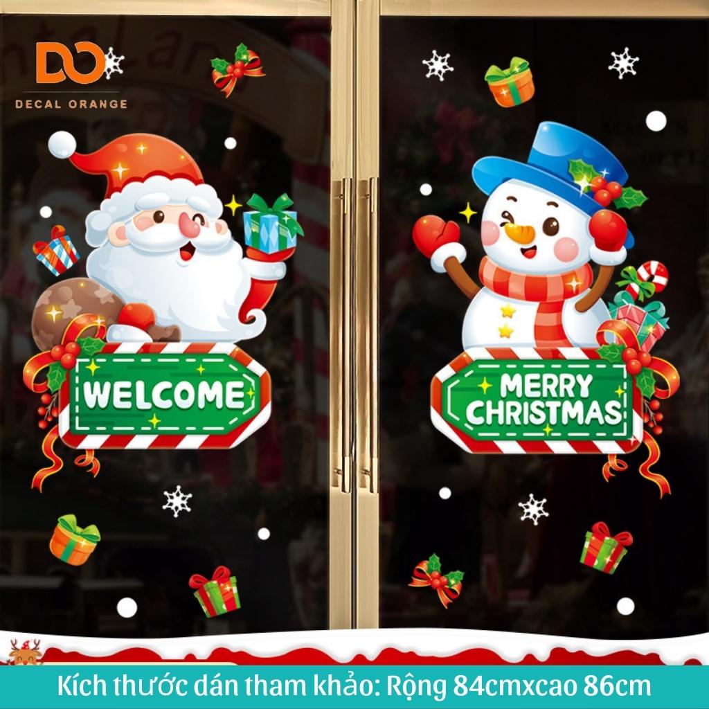 Decal noel dán tường dán kính, 2 mặt màu, hút tĩnh điện trang trí cửa hàng, văn phòng | BigBuy360 - bigbuy360.vn