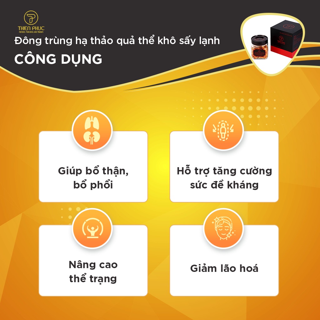 ĐÔNG TRÙNG HẠ THẢO THIÊN PHÚC QUẢ THỂ KHÔ SẤY LẠNH