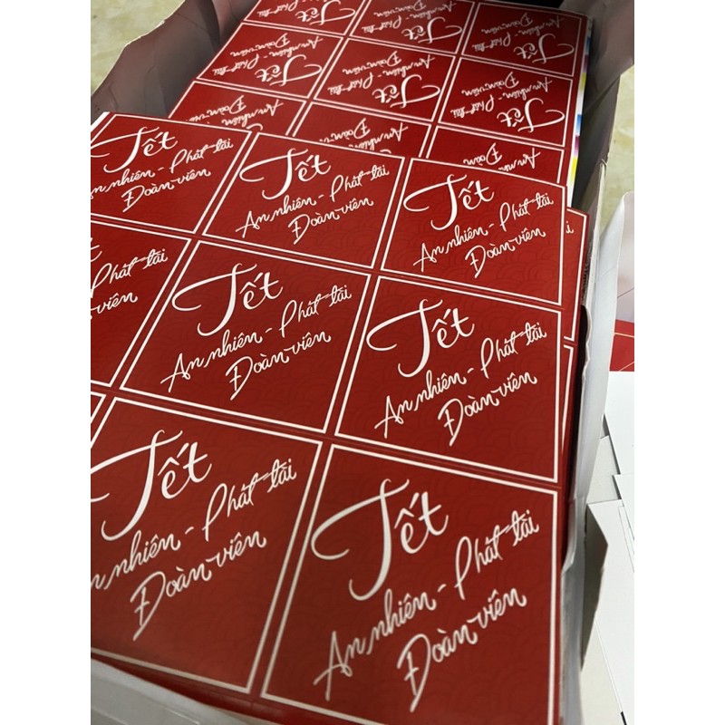 27 Tem decal Tết, tem Chúc Mừng Năm Mới 8x8cm