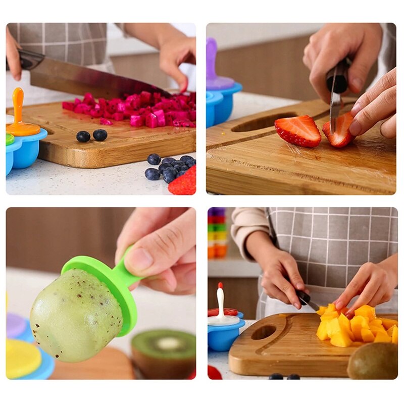 Khuôn Làm Kem 7 Ngăn Bằng Silicone DIY Nhiều Màu Sắc SJHY0228