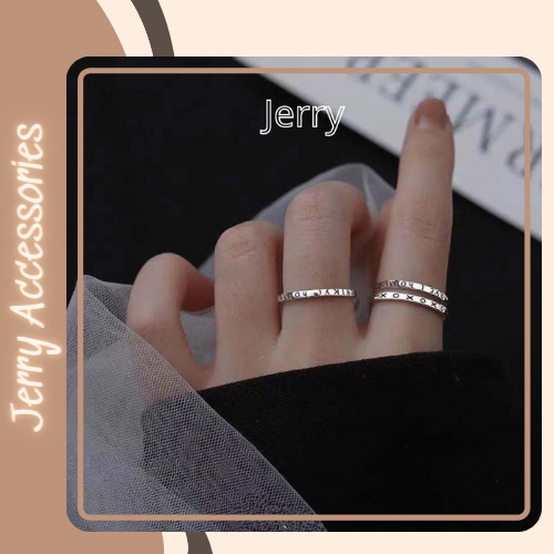 Nhẫn nữ basic khắc họa tiết đơn giản Jerry Accessories N04