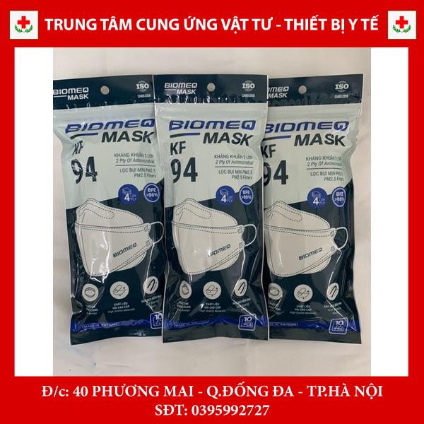 Khẩu trang KF94 y tế Biomeq màu trắng