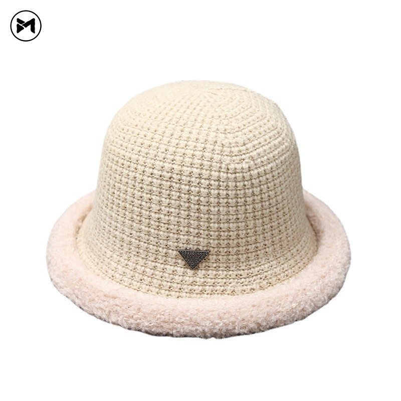 Mũ Tai Bèo Dệt Kim Kẻ Sọc Ca Rô Đính Logo Tam Giác Ba Chiều Chất Lượng Tốt Mẫu Mới 2022 Dành Cho Bạn Nữ