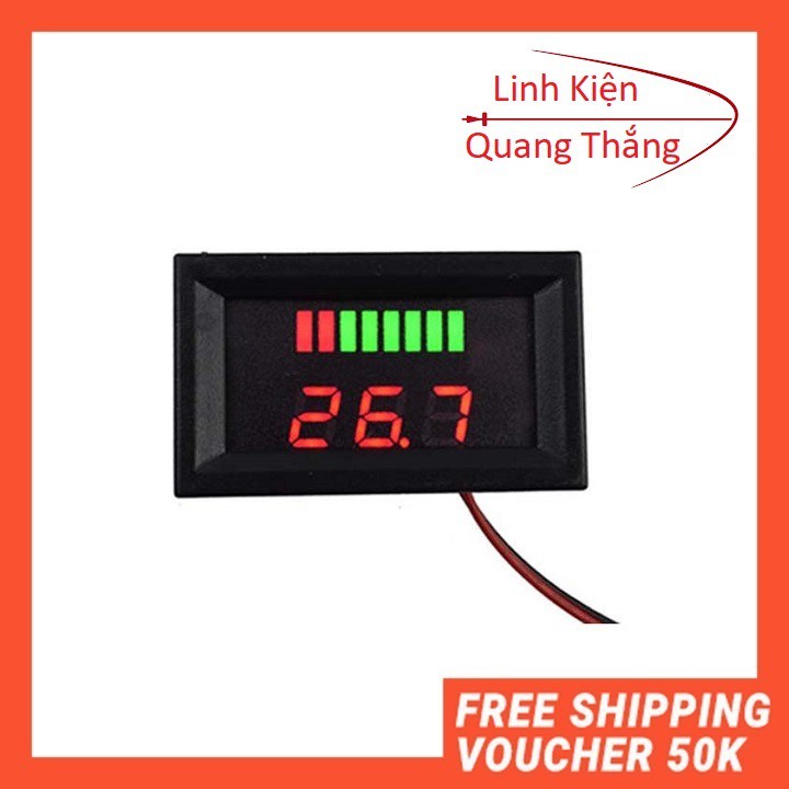 Đồng hồ led đo dung lượng acquy 12v - 60v- n Mạch đo dung lượng acquy , xe điện ...