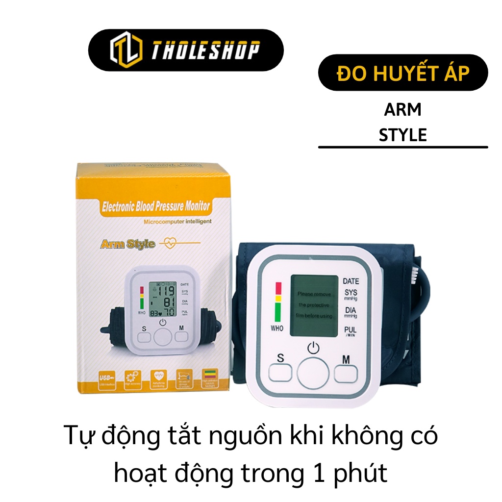 Máy đo huyết áp người cao tuổi - Dụng đo huyết áp Arm Style, máy đo nhịp tim và huyết áp tiện lợi 2435