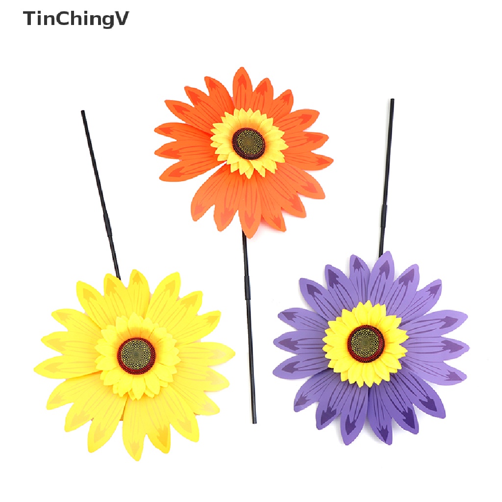 Chong Chóng Hai Lớp Hình Hoa Hướng Dương Trang Trí Sân Vườn