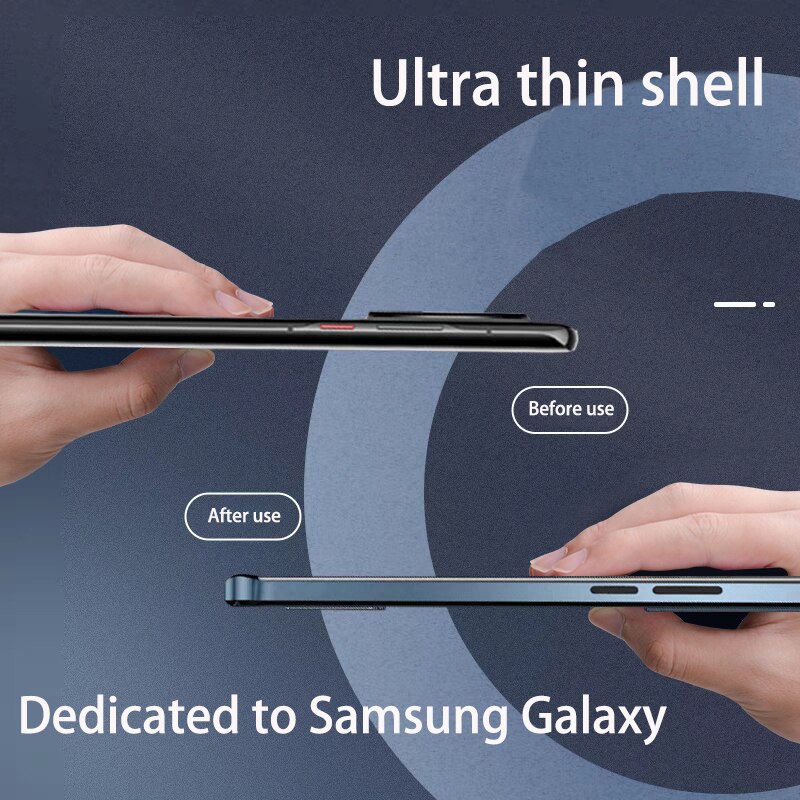 Ốp Điện Thoại Hợp Kim Titan Từ Tính Siêu Mỏng Bảo Vệ Ống Kính Máy Ảnh Cho Samsung Galaxy S22 S21ultra S22 Plus