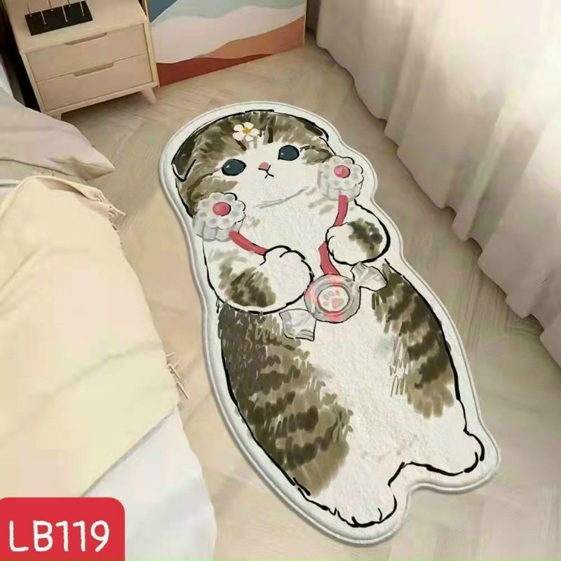 Thảm Trải Sàn Hình Thú Siêu Đáng Yêu Chất Lượng Lông Mềm Mượt Siêu Cấp 1m20