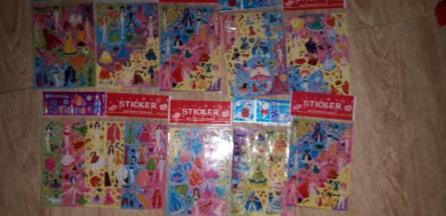 Combo 10 tờ dán kích thước 18x16cm có 10 mẫu khác nhau