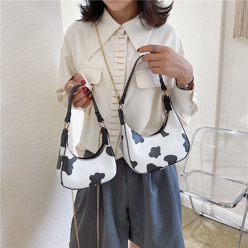 Túi xách da họa tiết da bò sữa thời trang nữ sành điệu